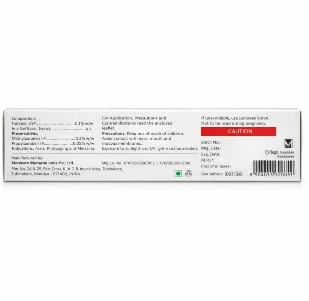 MENARINI A-RET Tretinoin Gel USP 0.1%